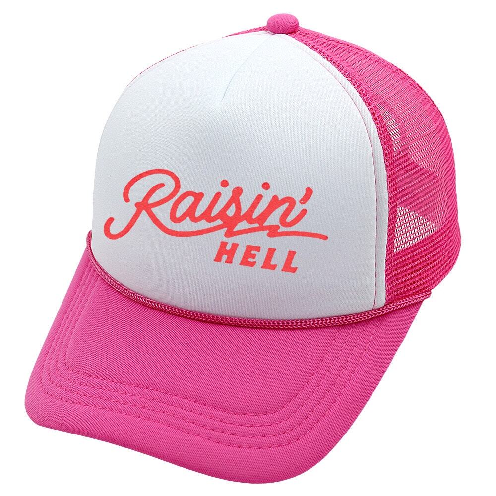 Raisin’ Hell Rose Red Mesh Trucker Adjustable Snapback Hat NWOT